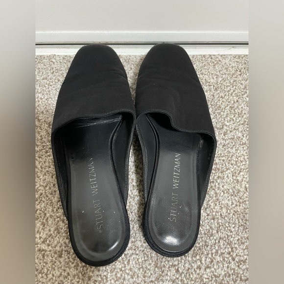 Stuart Wietzman Mulearky shoes in black satin - Picture 9 of 11